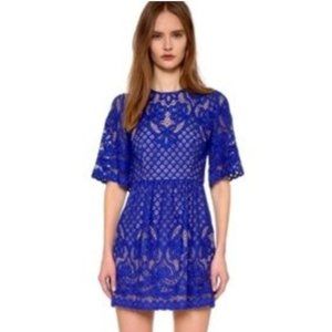 BCBGMAXAZRIA Blue Lace Dress